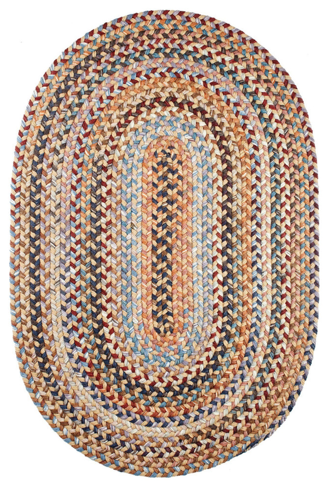 Tribeca Braided Virgin Wool Rug Wheat Field 3'x5' Oval