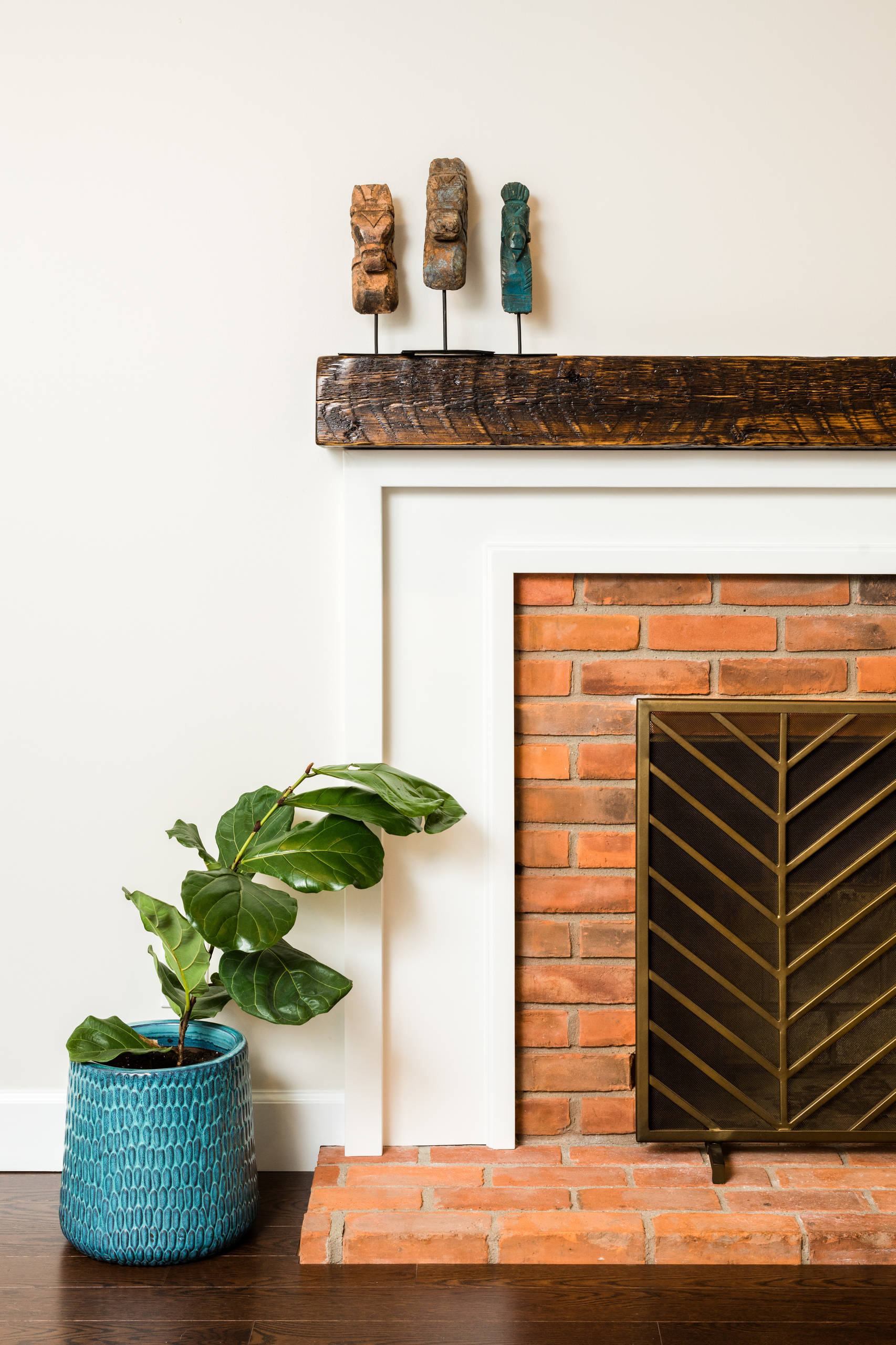 This mantle was created by a local woodsmith and artist with wood reclaimed from a Detroit Fire Station in Downtown Detroit Michigan. Each piece is numbered and registered, giving a little bit of love
