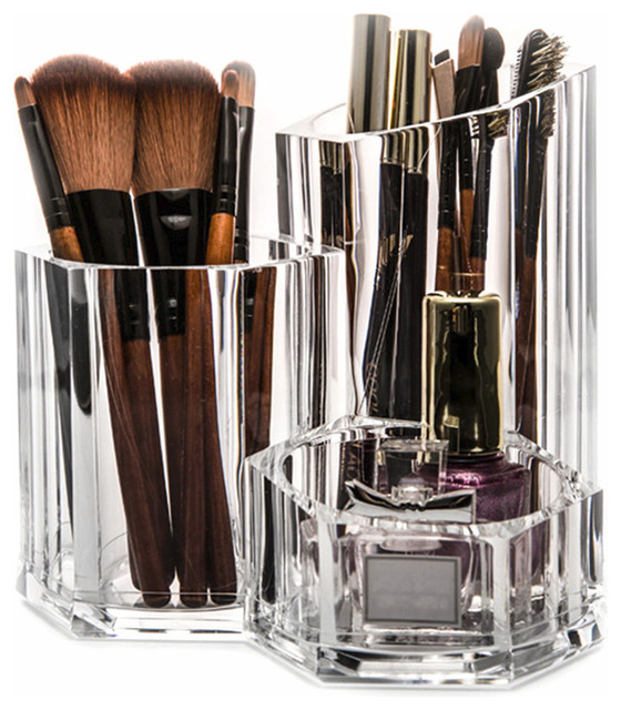 OnDisplay Acrylic Cosmetic and Makeup Brush Desktop Organizer