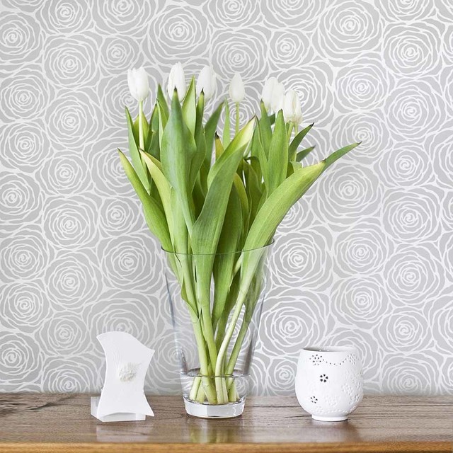 Roses Allover Stencil Diy Wall Design Stencils Better Than Wallpaper Small - Grass Stencil For Wall Roses Allover Stencil Diy Wall Design Stencils Better Than Wallpaper Small - Grass Stencil For Wall