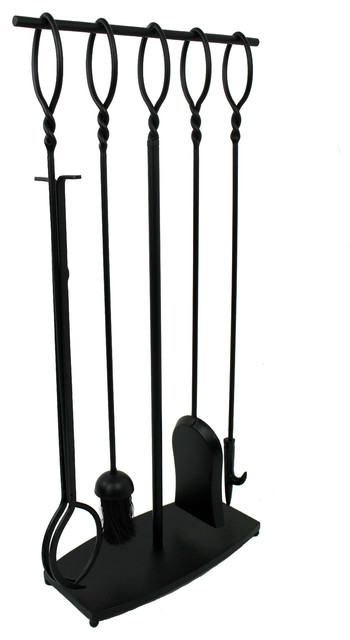 Habitat Twist Top Tool Set Black Industrial Fireplace Tools
