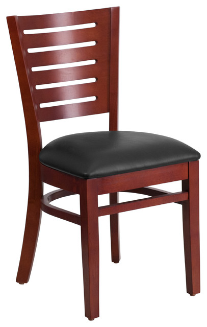 Restaurant Tables And Chairs Aris Slat Back Restaurant Wood Chair Mahogany