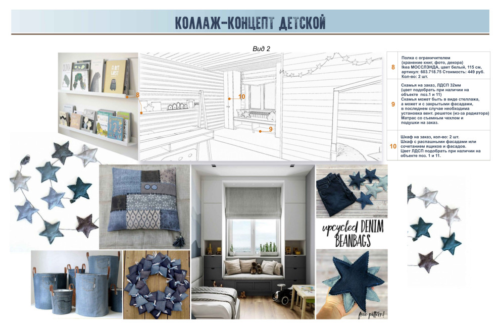 Примеры эскизного (неполного) проекта детской комнаты в загородном доме