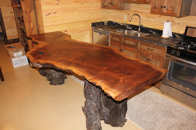 Natural Wood Countertops Rustic Home Bar Nashville By
