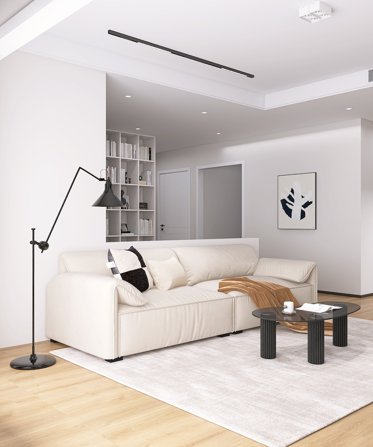 Современная кухня-гостиная 58 м²