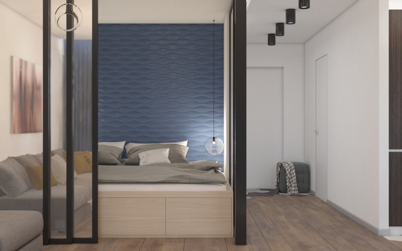 Дизайн квартиры студии 44 квадратных метра