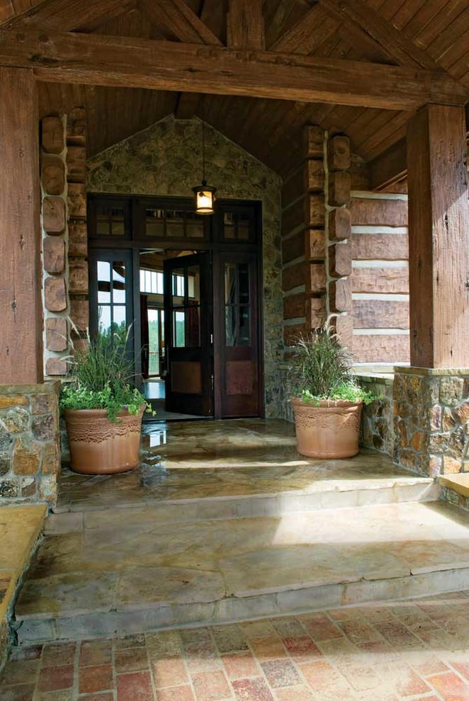 Entryway - rustic entryway idea in Denver