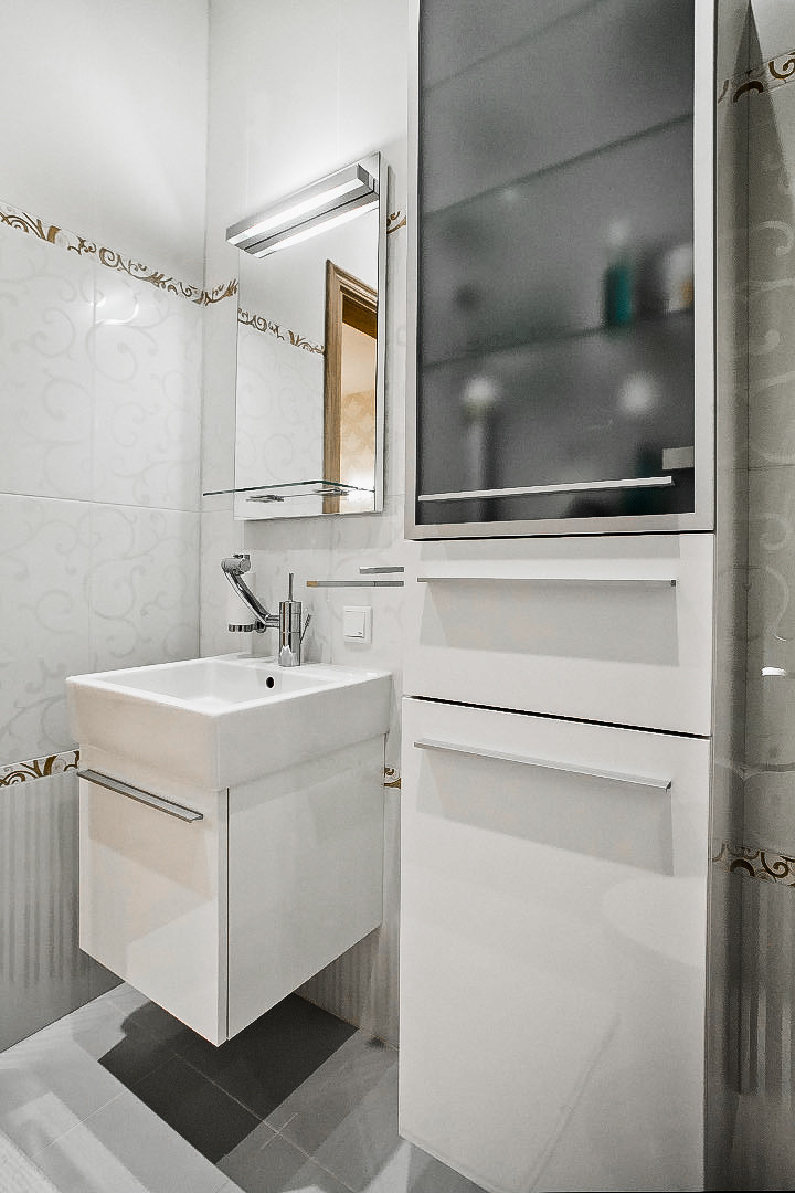 Черно-белые ванные комнаты. Проекты 2012 - 2013 г. Санкт-Петербург.