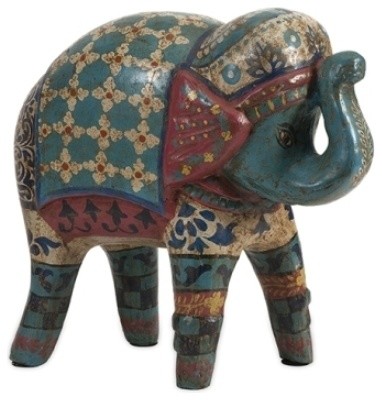Indigo Hand Painted Elephant