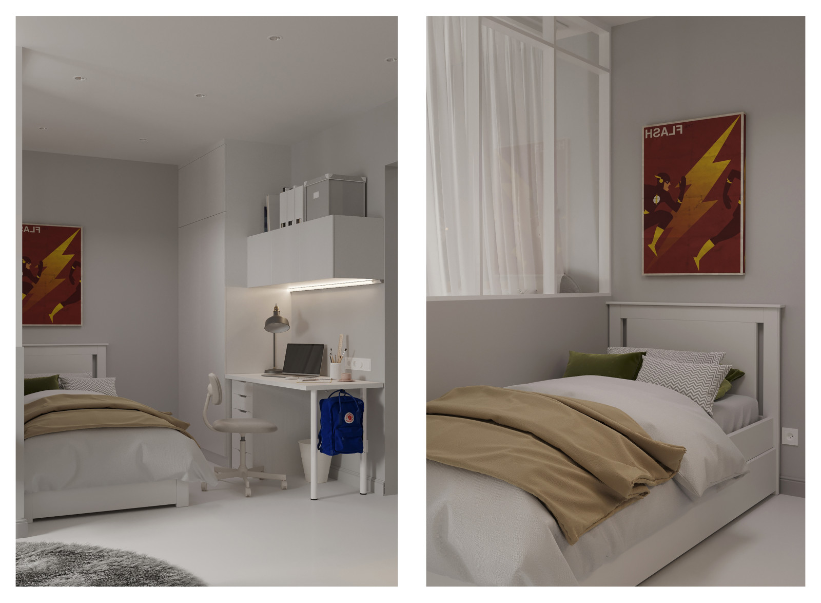 Светлая квартира в панельном доме для молодой девушки