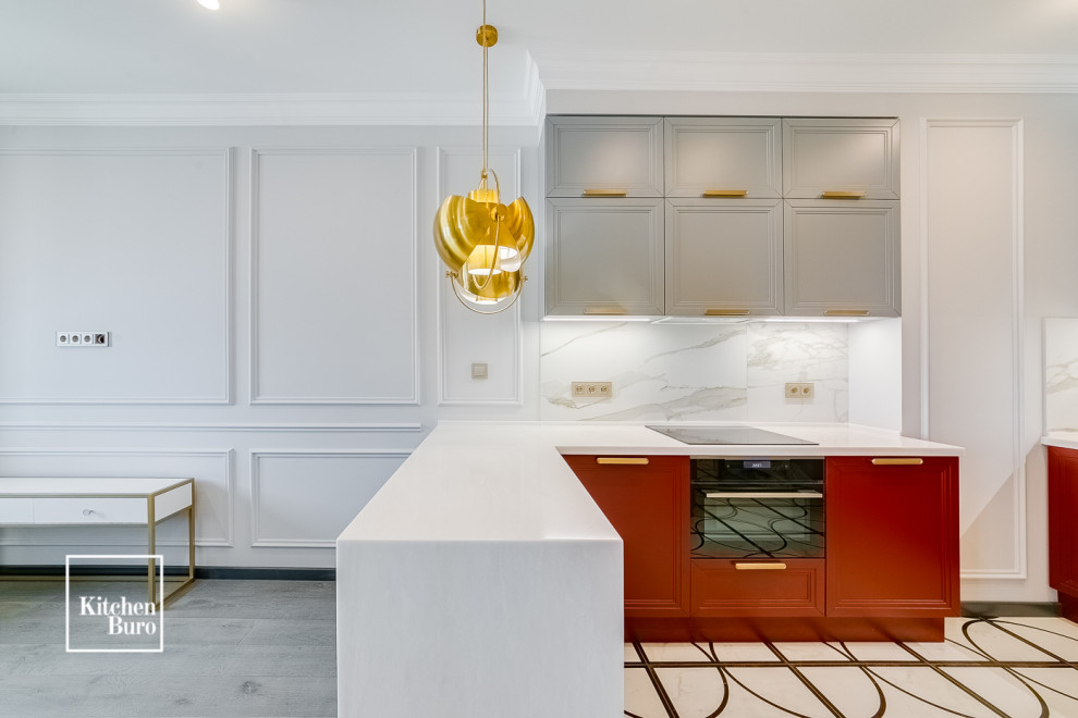 Красная кухня в ЖК Водный