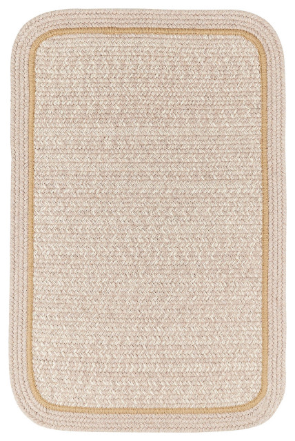 Woolmade Rounded Rectangle Braided Rug Sesame 7'x9'