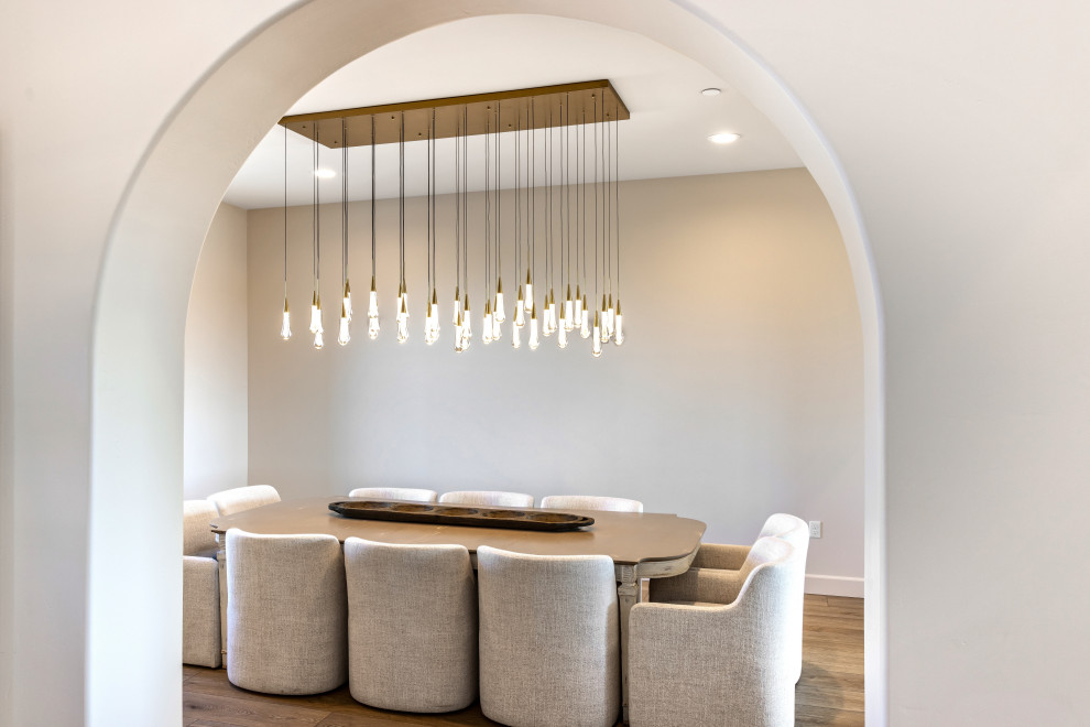 Arched Foyer View into the Formal Dining Room | Tuscan Farmhouse