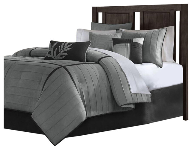 jla madison park connell gray polyester comforter set jla madison park connell gray polyester comforter set