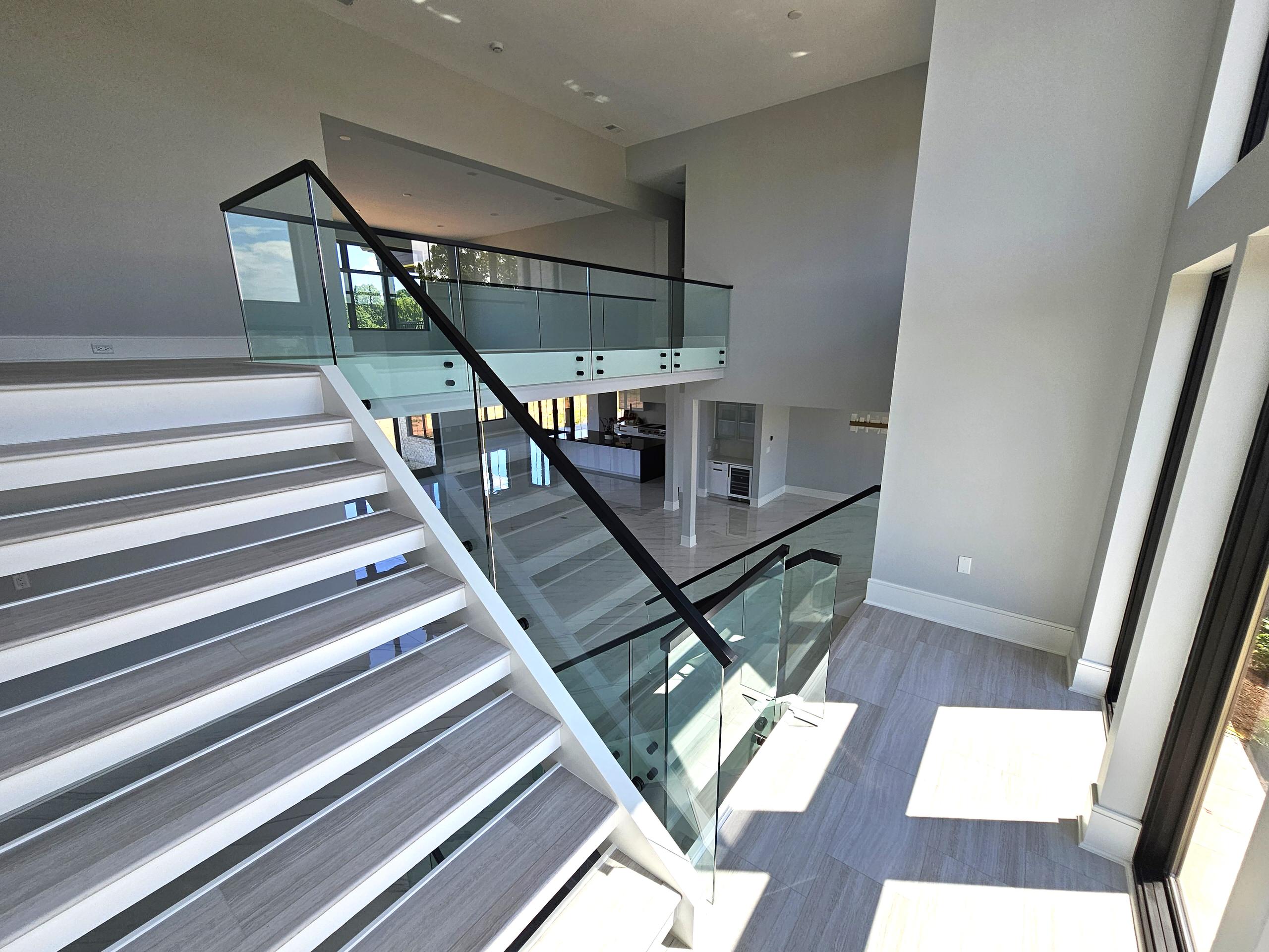 125_Modern Open Rise Stair with Glass Balustrade, Aldie, VA 20105