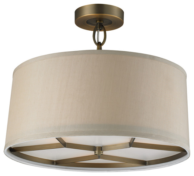 Baxter 3 Light Pendant In Brushed Antique Brass