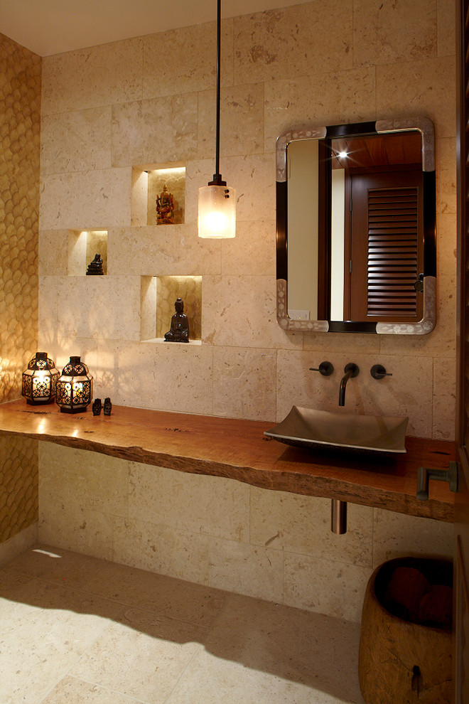 Photo of a contemporary powder room in Hawaii.
