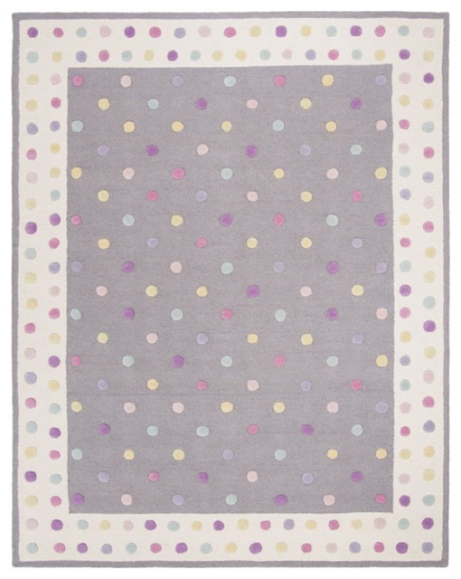 Safavieh Kids 8' x 10' Hand Tufted Wool Rug in Gray and Ivory