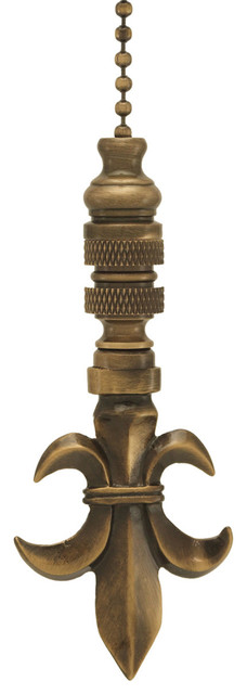 Fleur De Lis Antique Brass Ceiling Fan Pull 3 2 Modern