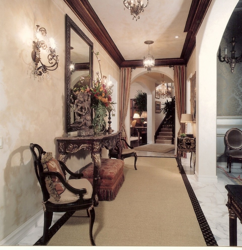 Traditional hallway in Orange County.