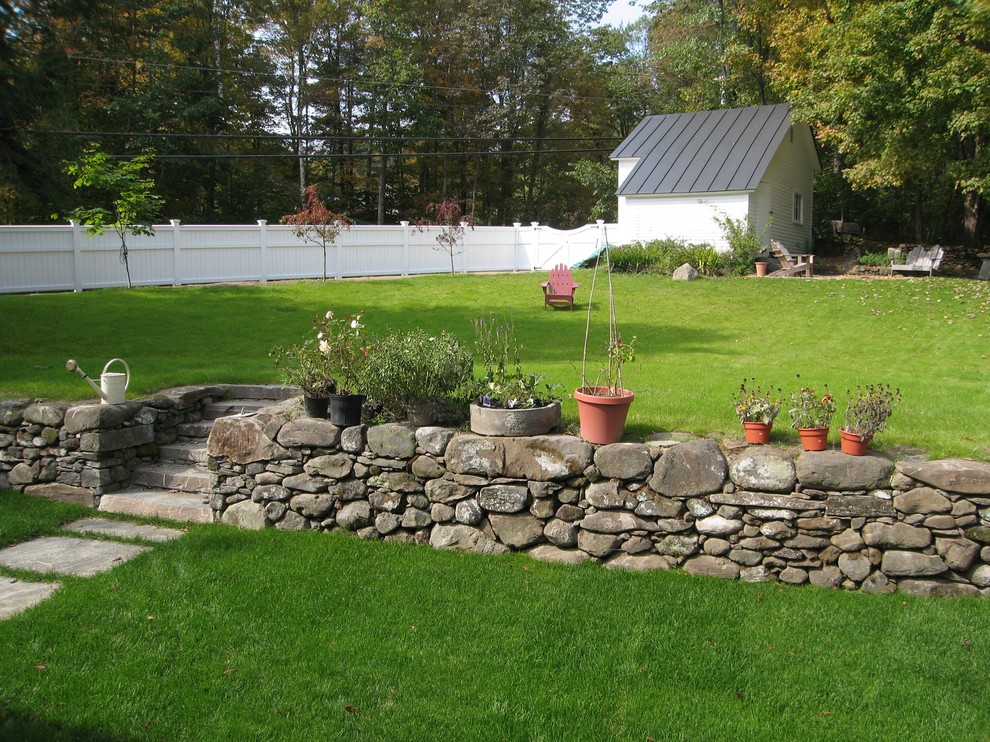 This is an example of a traditional backyard garden in Burlington.
