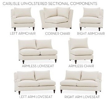 Carlisle Upholstered Upholstered Right-Arm Chair, Down-Blend Wrap Cushions, Ever