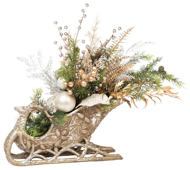 holiday sleigh centerpiece rustic artificial flower holiday sleigh centerpiece rustic artificial flower