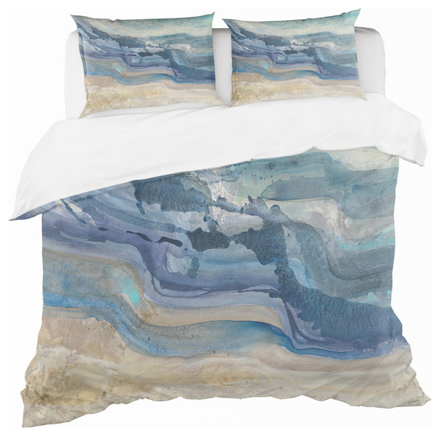 Light blue Ocean Duvet Cover Hawaii sea coastal Scandinavian style Bedroom Accent Water Bedding Cover Beach wave aqua white