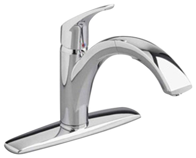 Arch High Spout Single Handle Pull-Out Sprayer Kitchen Faucet in Polished Chrome