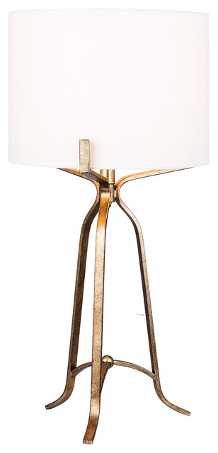 Metal Table Lamp in Champagne Gold, 27.5"