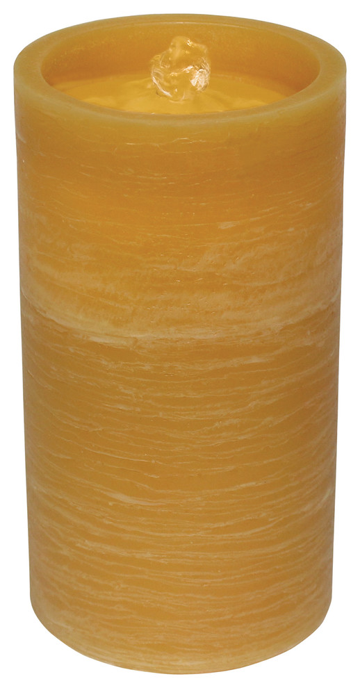 Aquaflame Flameless Candle With Water Fountain, Amber Contemporary Candles by Boston Warehouse