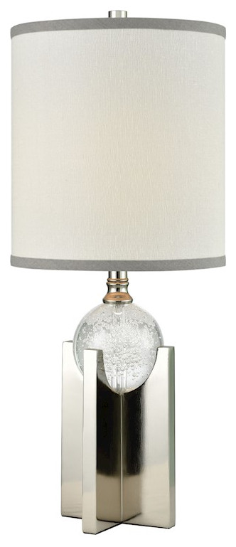 Elk Lighting Savoy Table Lamp, Polished Nickel/Clear Crystal