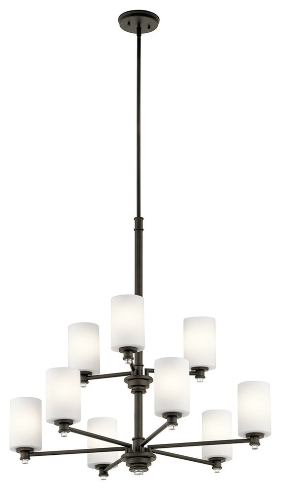 Transitional Joelson Chandelier 2 Tier, Olde Bronze Transitional
