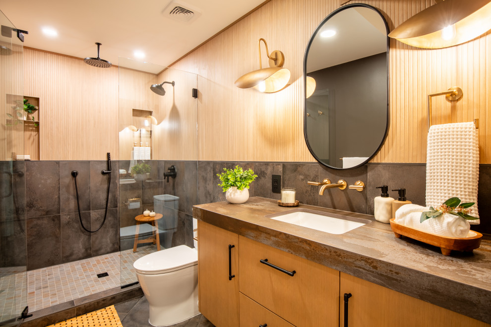 Moody Luxury Basement Bathroom