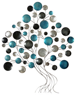 Beaux Arts Stylised Tree Metal Wall Art 80x102 Cm Eclectic Metal Wall Art By Socadis Houzz Uk