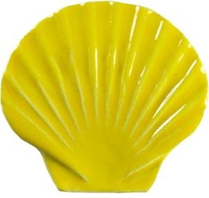 Seashell Pool Accents Yellow Pool Glossy Ceramic