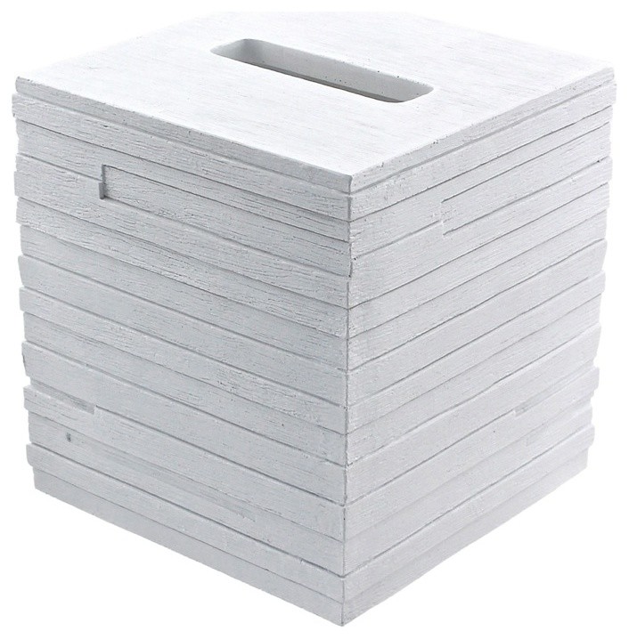 White Free Standing Tissue Box Cover