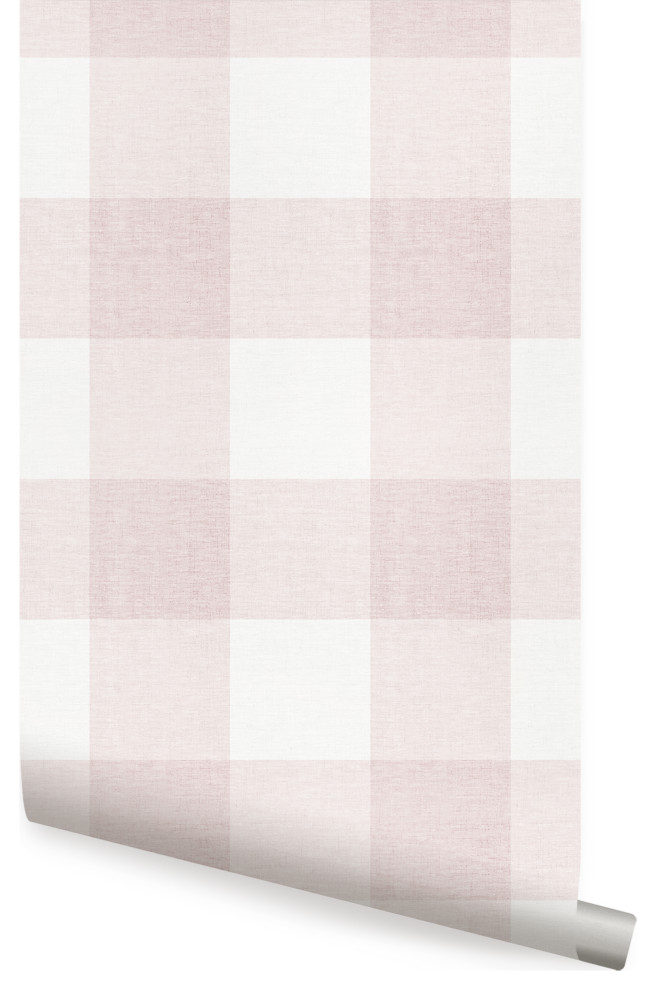 Checkered Fabric Look Medium Peel and Stick Wallpaper - Farmhouse