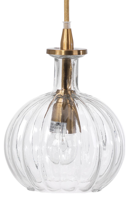 Clear Textured Glass Sophia Carafe Pendant