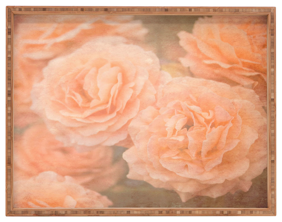 17 x 22.5 Deny Designs Maybe Sparrow Photography Orange Floral Crush Indoor/Outdoor Rectangular Tray 