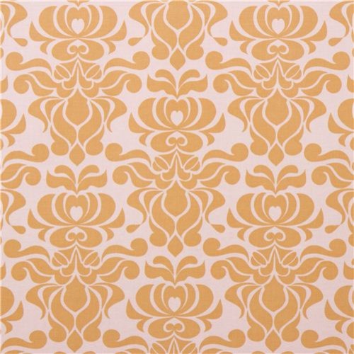 Riley Blake yellow damask ornament laminate fabric Valencia