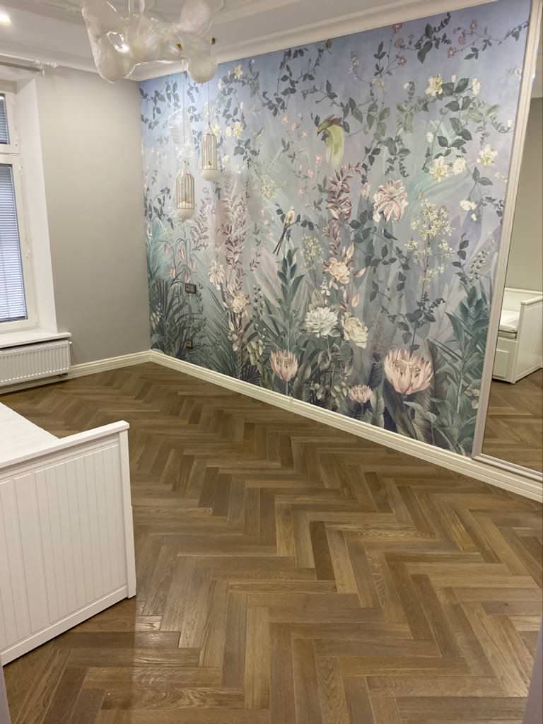 Паркет, укладка английской елкой, Казахстан, г. Кустанай