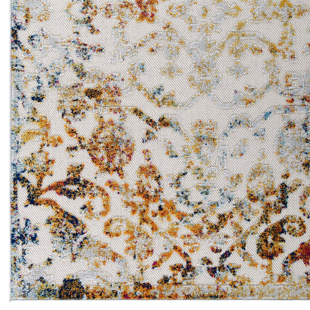 Waverly Sun N Shade Abstract Seaglass Area Rug Walmart Com Walmart Com
