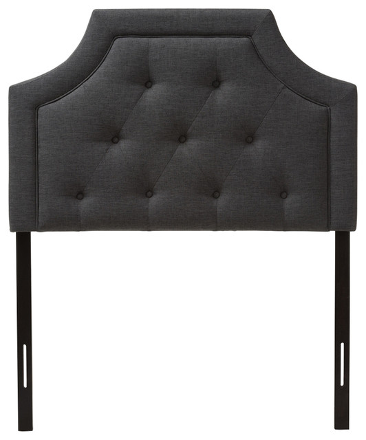 Mars Dark Gray Fabric Headboard Twin Transitional Headboards By   Home Design 