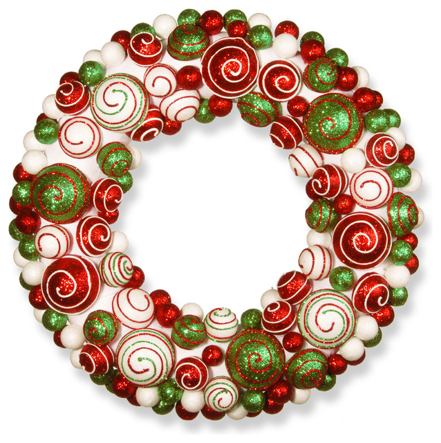 20" Ornament Wreath Contemporary Wreaths And Garlands by National