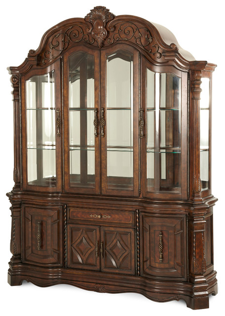 aico windsor court china cabinet, vintage