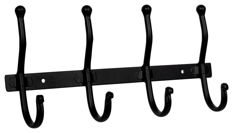 Stratton Home Decor Modern Farmhouse Black Metal Wall Hooks