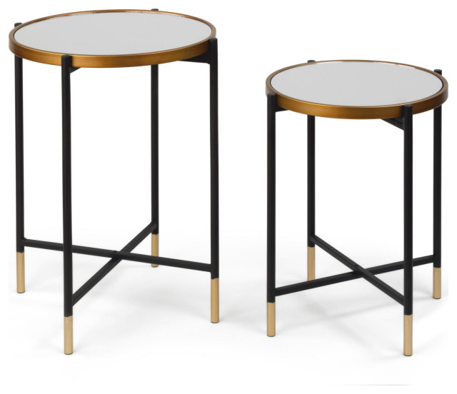 Mirror Side Tables Set of 2 Contemporary Side Tables And End Tables