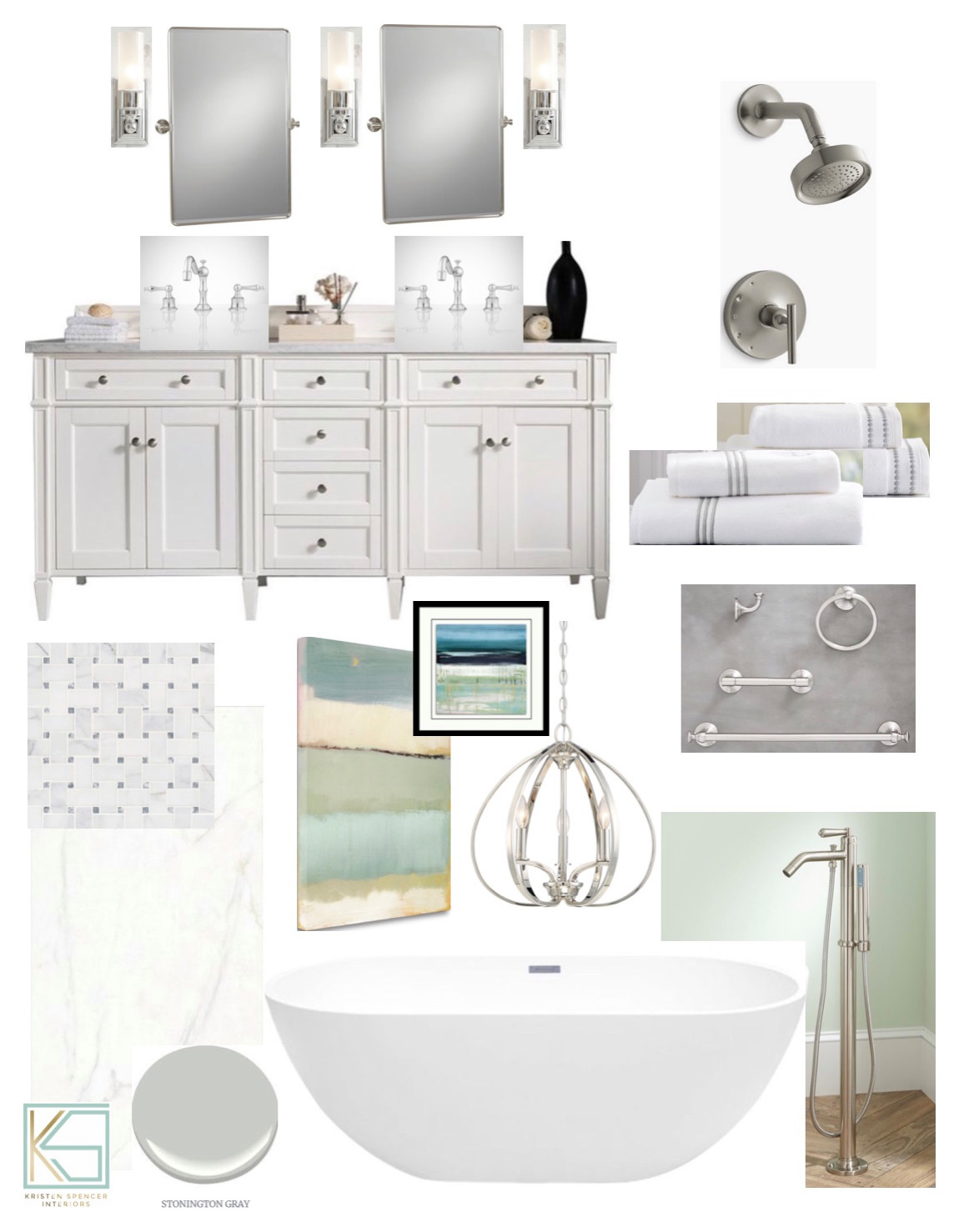 Coastal Farmhouse Master Bath Retreat