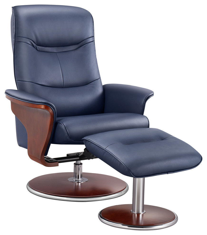 Artiva USA Milano Recliner Chair With Ottoman Artiva USA, Blue